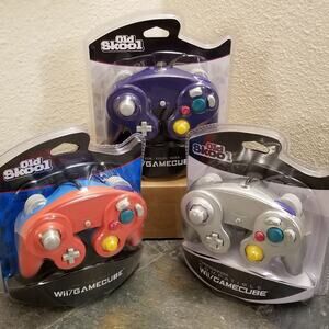 3 Gamecube Controllers - 3 Colors Bundle (NEW) - Red Silver Purple - Nintendo